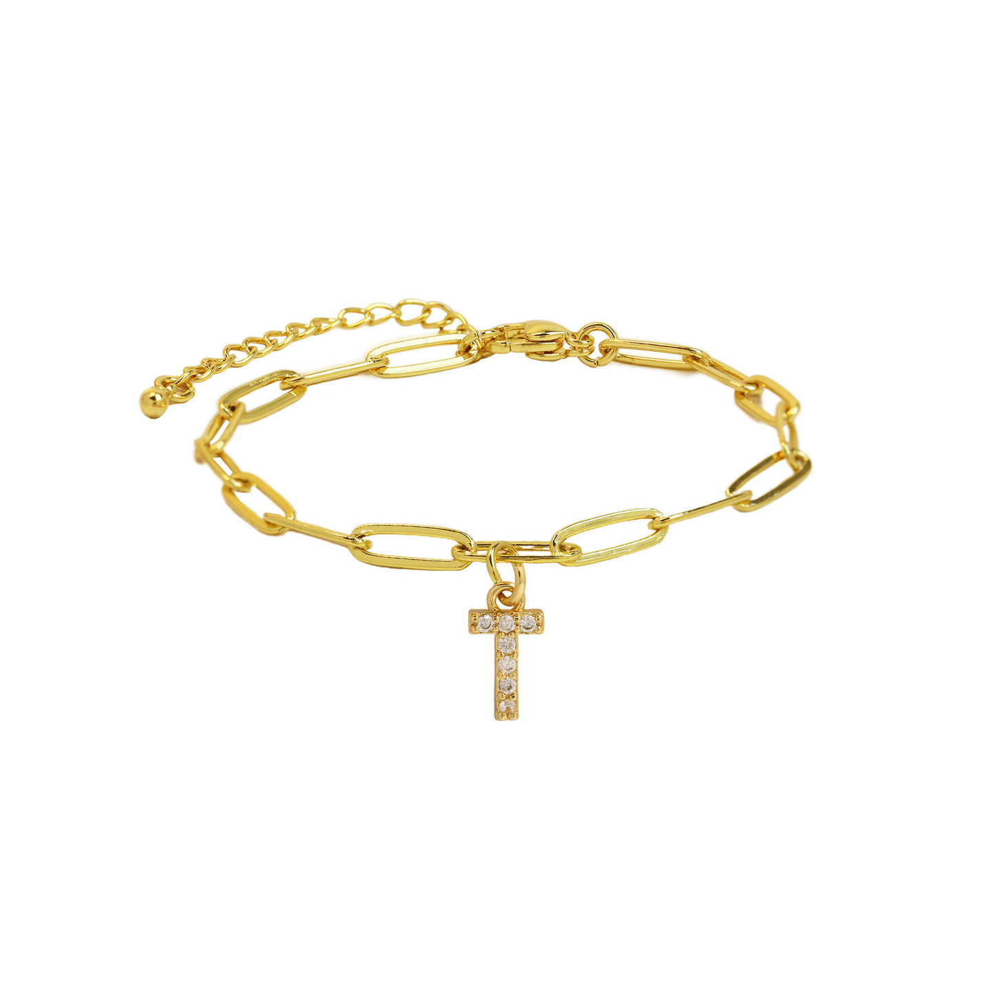 Zyra Stone introduces the Dainty Paperclip Letter Initial Bracelet,