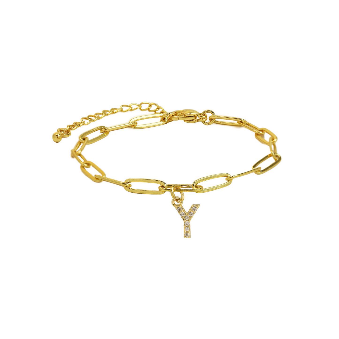 Zyra Stone introduces the Dainty Paperclip Letter Initial Bracelet,