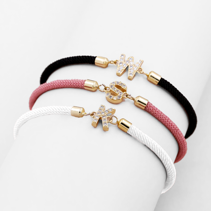 Adjustable Letter Initial Bracelets by Zyra Stone