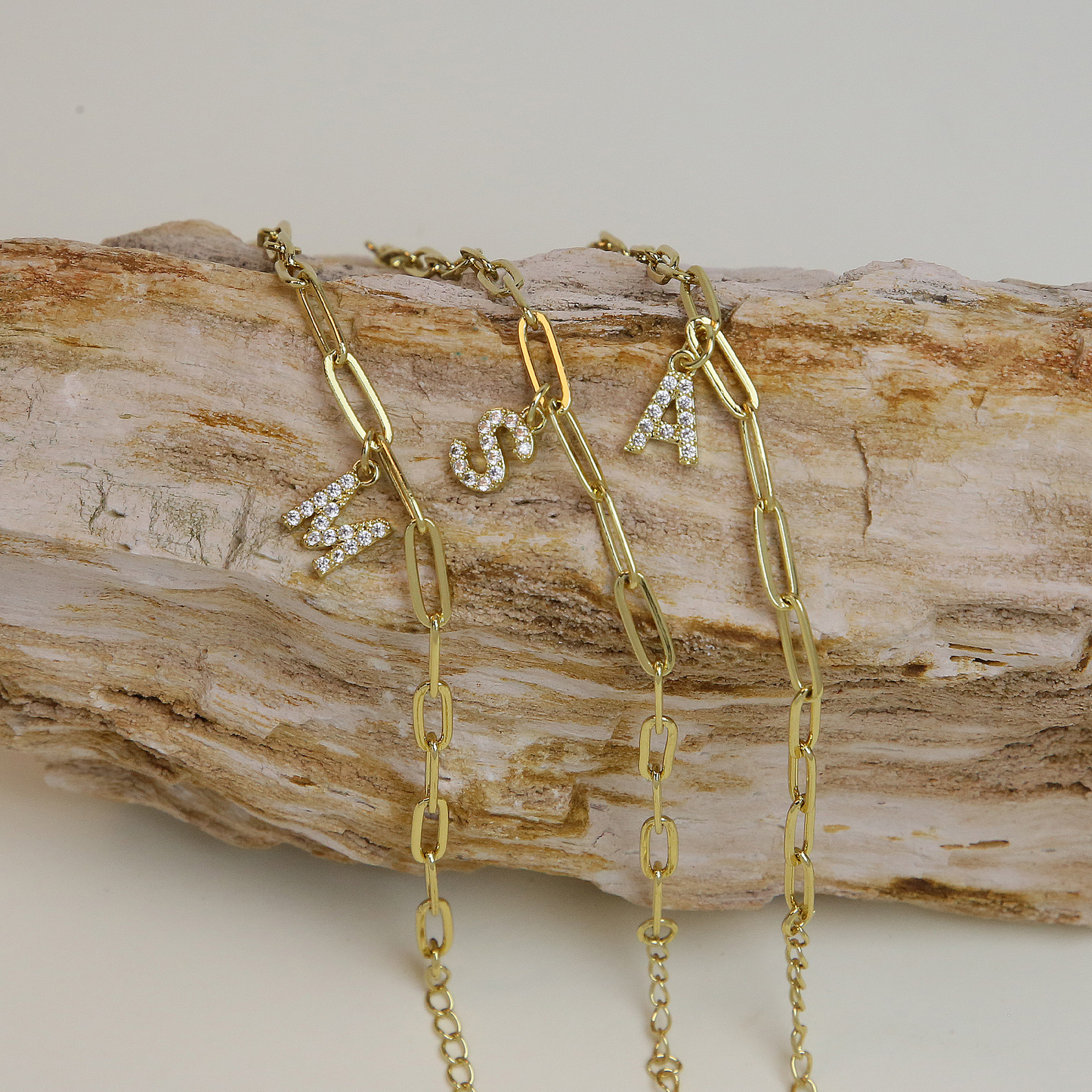Zyra Stone introduces the Dainty Paperclip Letter Initial Bracelet,