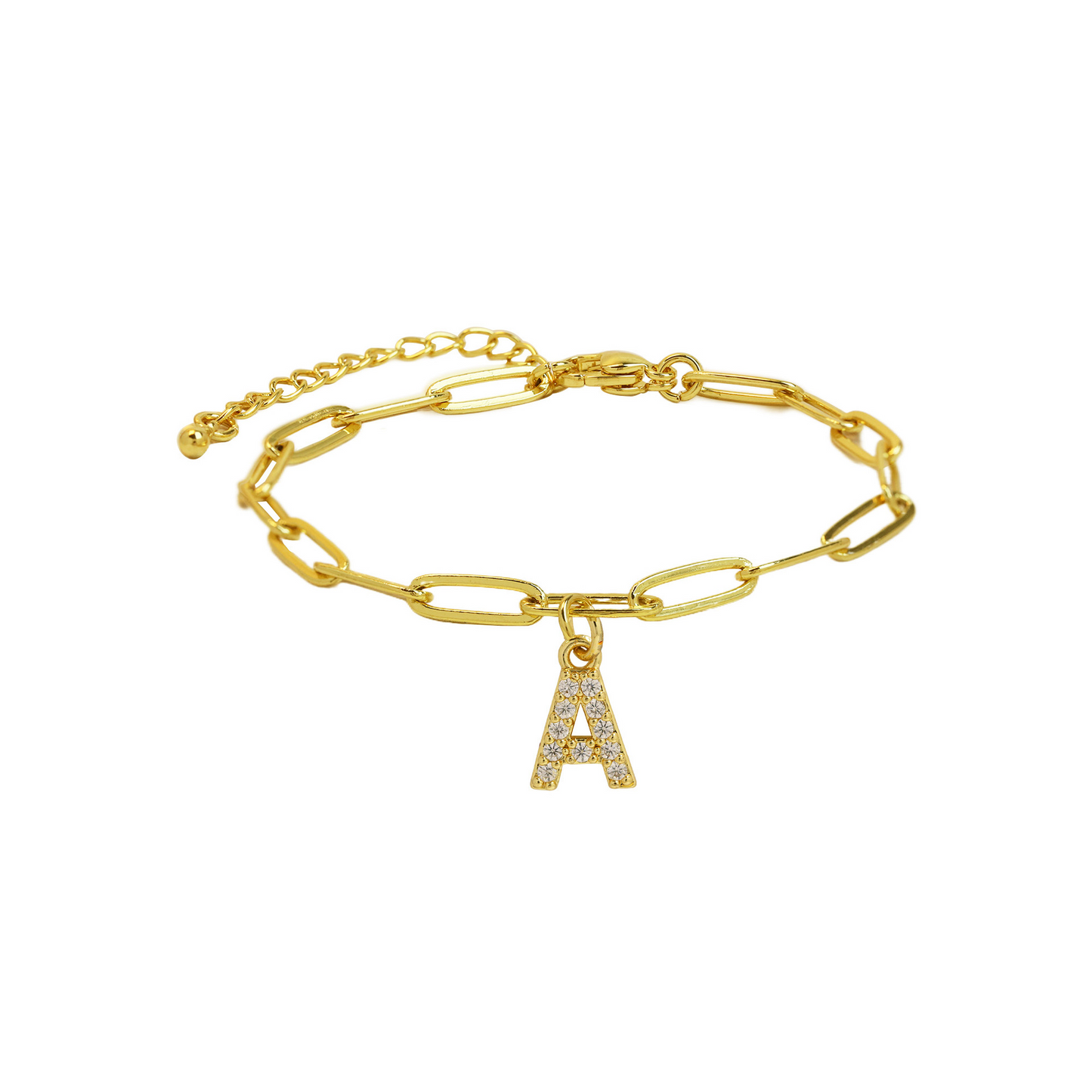 Zyra Stone introduces the Dainty Paperclip Letter Initial Bracelet,