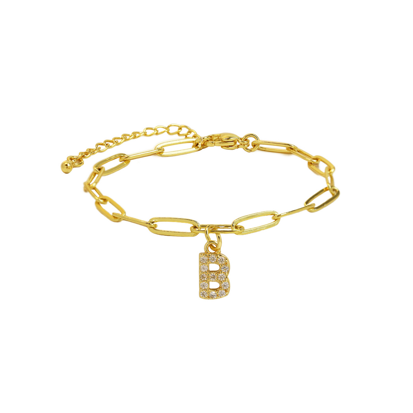 Zyra Stone introduces the Dainty Paperclip Letter Initial Bracelet,
