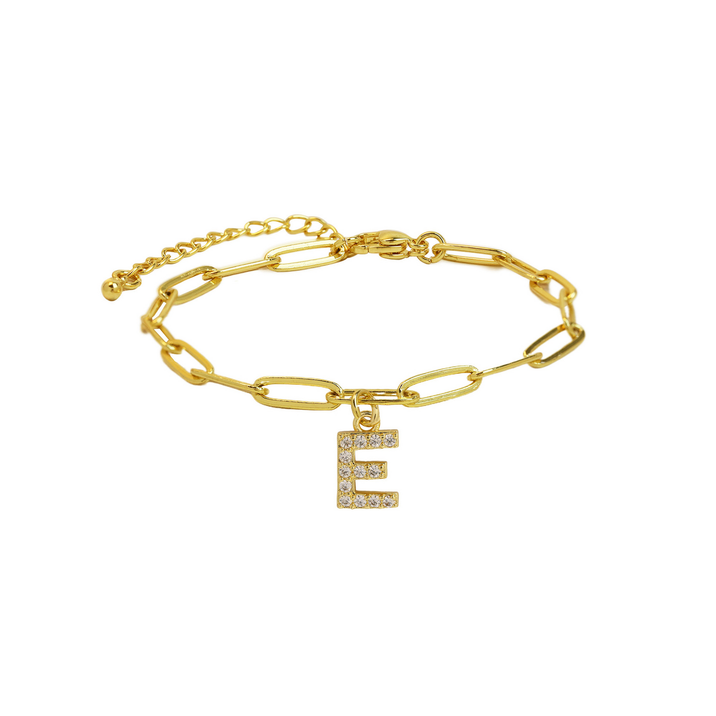 Zyra Stone introduces the Dainty Paperclip Letter Initial Bracelet,