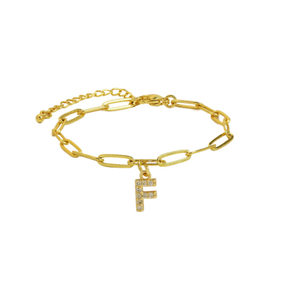 Zyra Stone introduces the Dainty Paperclip Letter Initial Bracelet,
