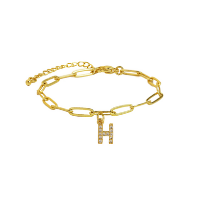 Zyra Stone introduces the Dainty Paperclip Letter Initial Bracelet,