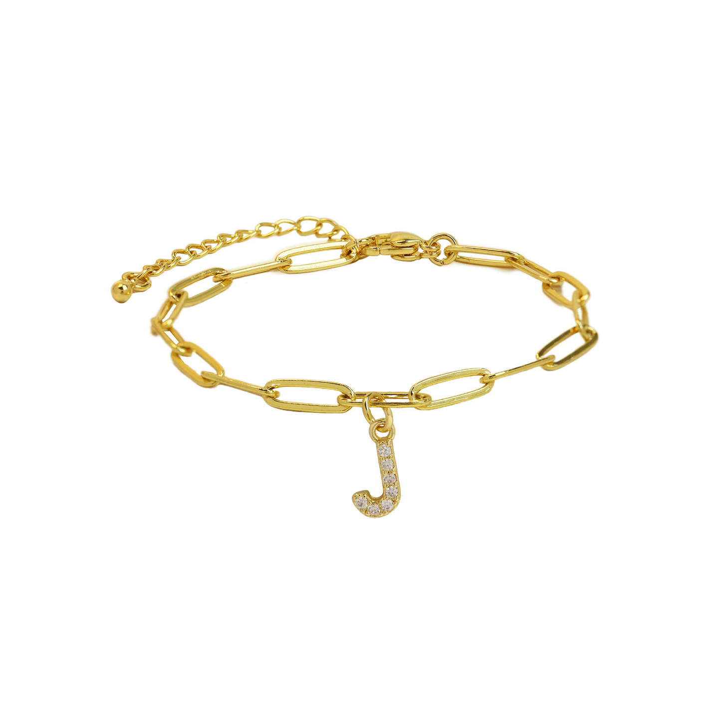 Zyra Stone introduces the Dainty Paperclip Letter Initial Bracelet,