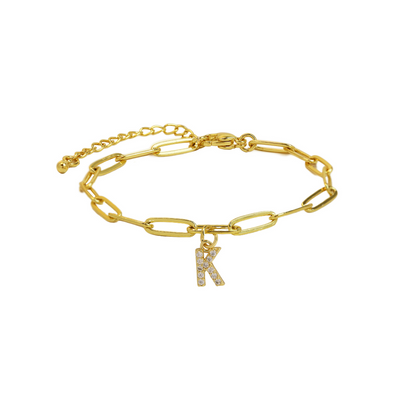 Zyra Stone introduces the Dainty Paperclip Letter Initial Bracelet,