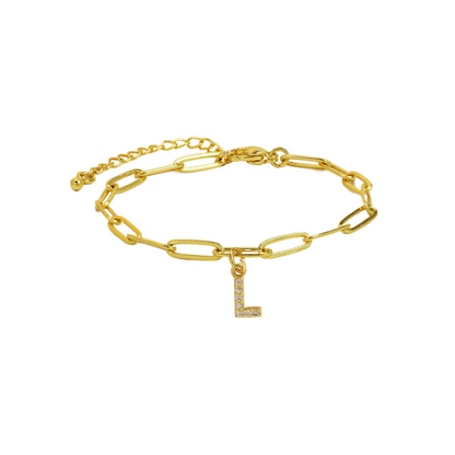 Zyra Stone introduces the Dainty Paperclip Letter Initial Bracelet,