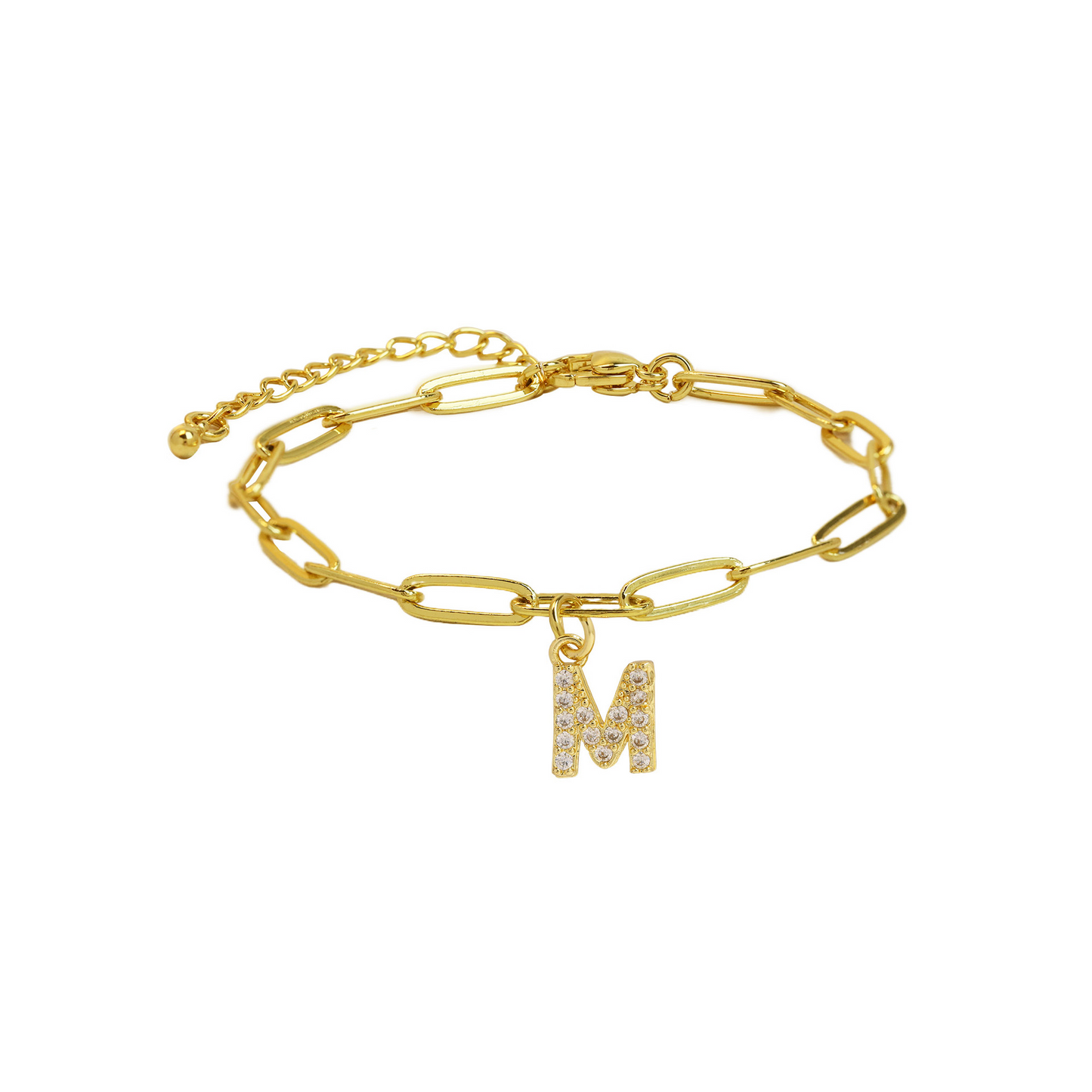 Zyra Stone introduces the Dainty Paperclip Letter Initial Bracelet,
