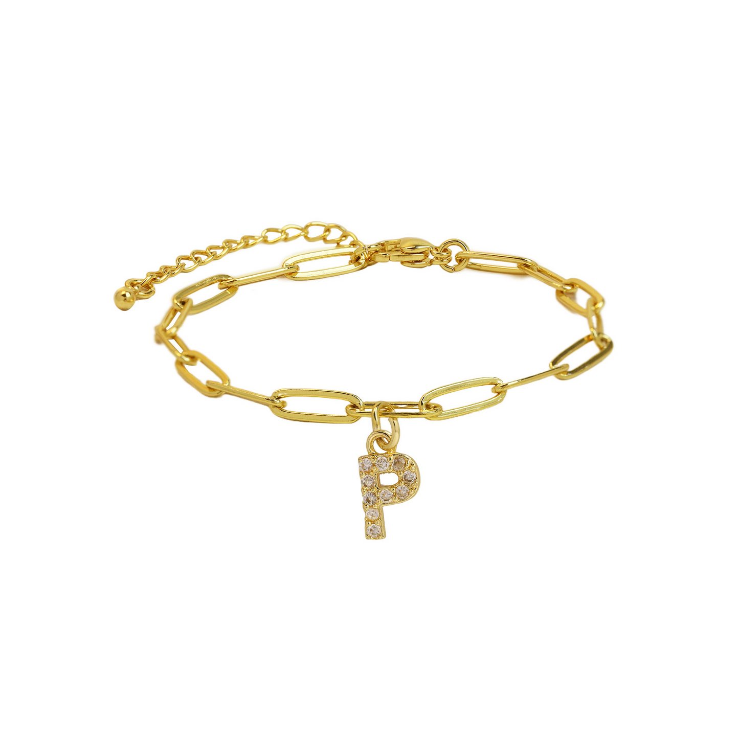 Zyra Stone introduces the Dainty Paperclip Letter Initial Bracelet,