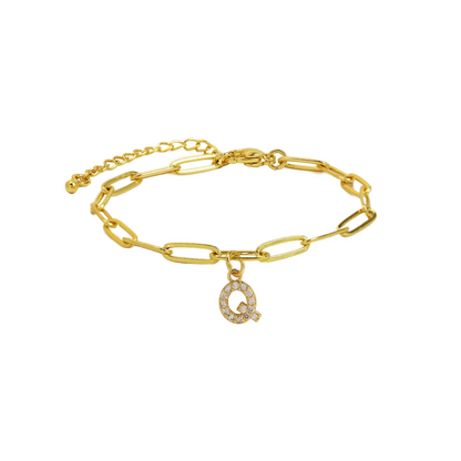 Zyra Stone introduces the Dainty Paperclip Letter Initial Bracelet,