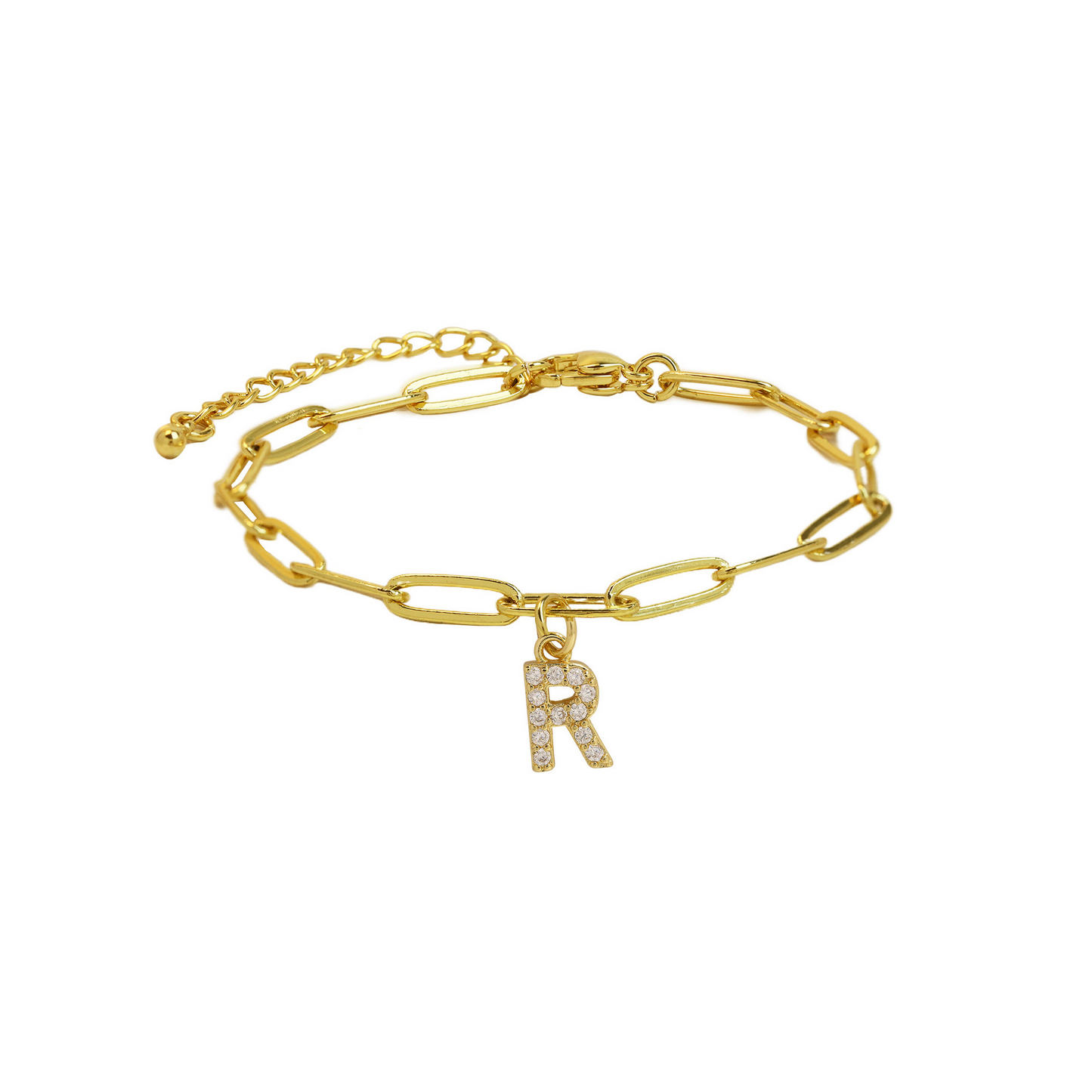 Zyra Stone introduces the Dainty Paperclip Letter Initial Bracelet,