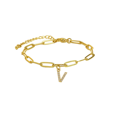 Zyra Stone introduces the Dainty Paperclip Letter Initial Bracelet,
