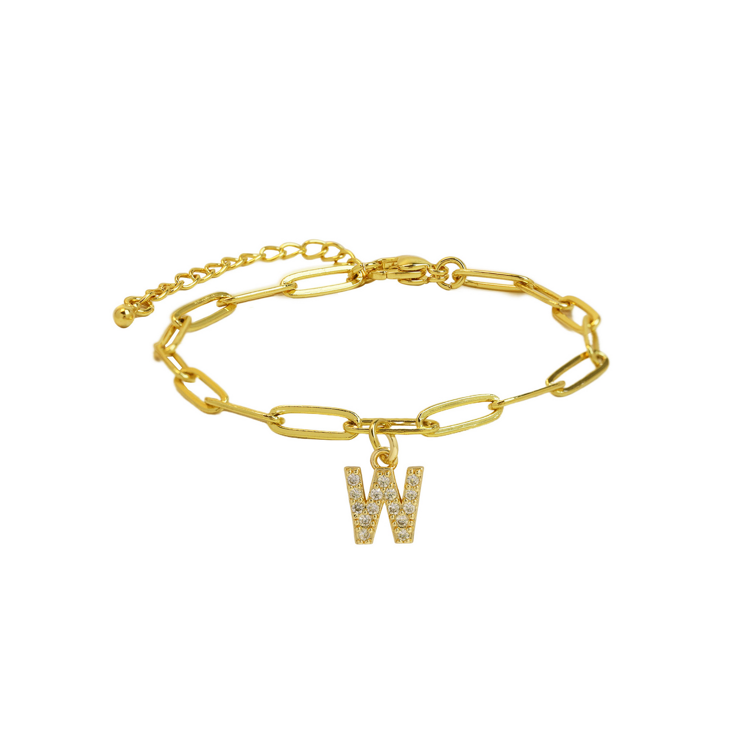 Zyra Stone introduces the Dainty Paperclip Letter Initial Bracelet,
