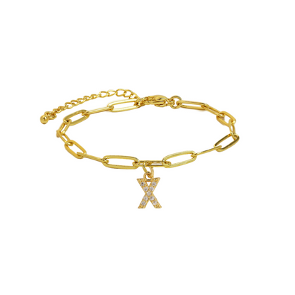 Zyra Stone introduces the Dainty Paperclip Letter Initial Bracelet,