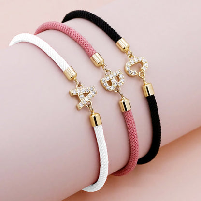Adjustable Letter Initial Bracelets by Zyra Stone