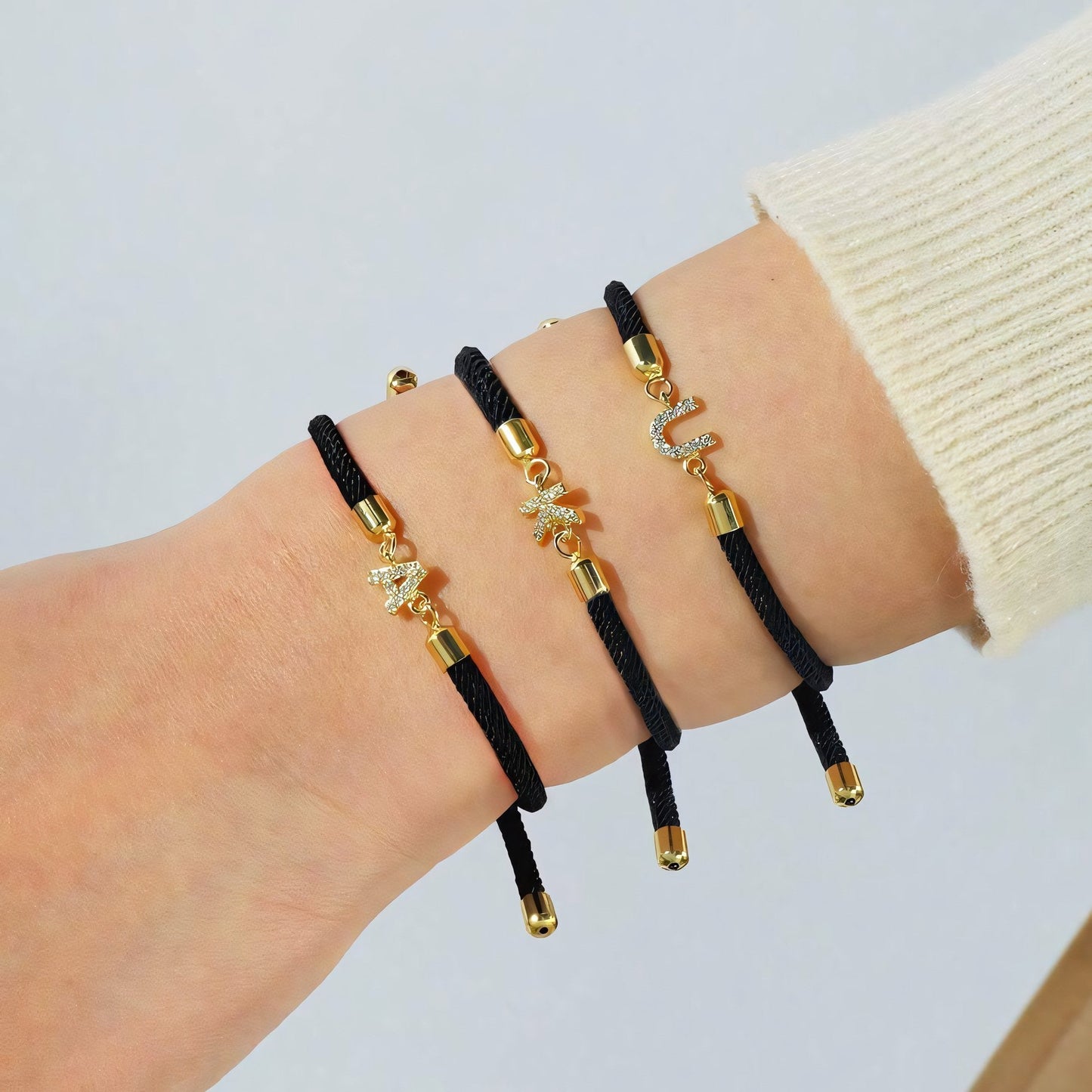 Adjustable Letter Initial Bracelets by Zyra Stone