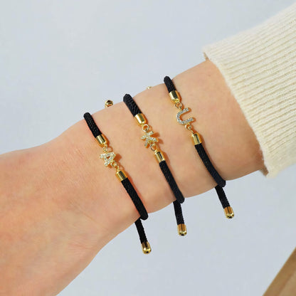 Adjustable Letter Initial Bracelets by Zyra Stone