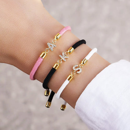 Adjustable Letter Initial Bracelets by Zyra Stone